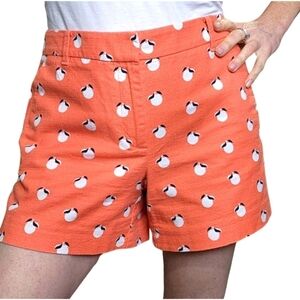 Shorts Peach fruit all over print Cotton blend Pockets  ANN TAYLOR